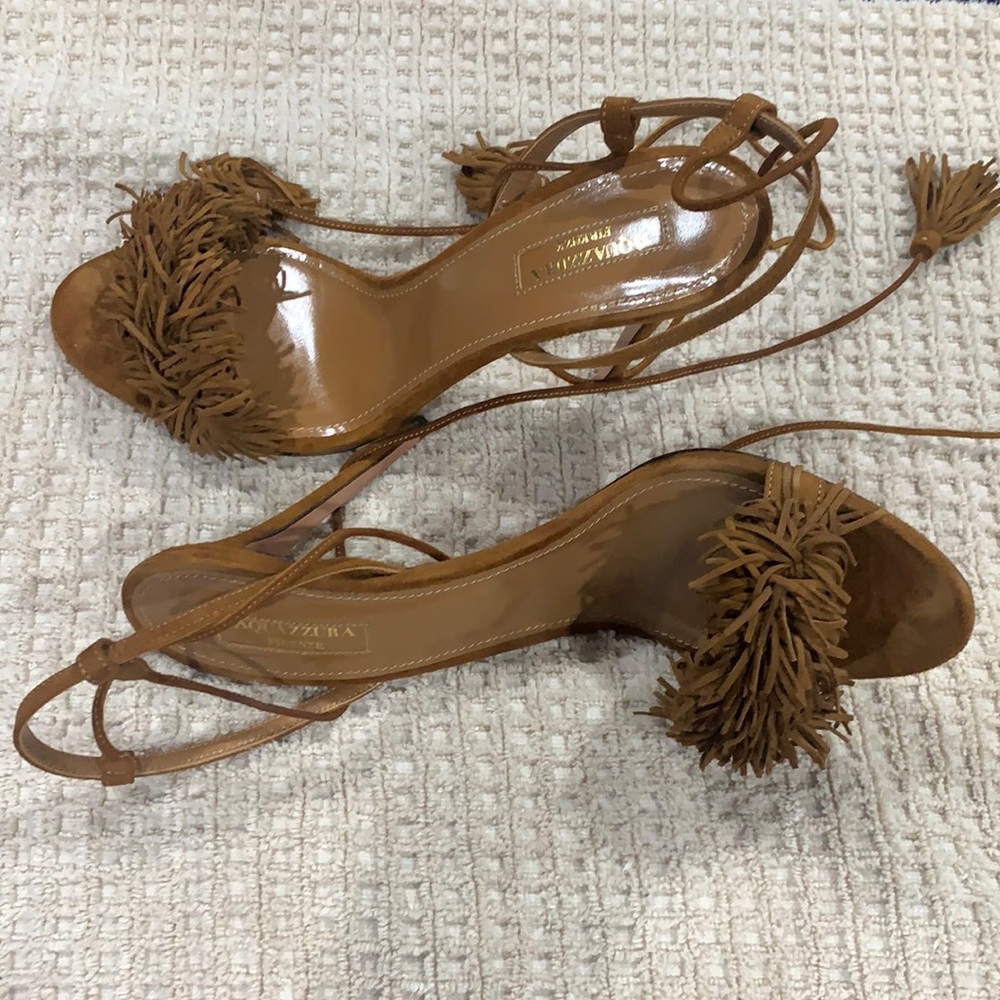 Aquazzura brown strap sandals sz 40 worn twice!!
